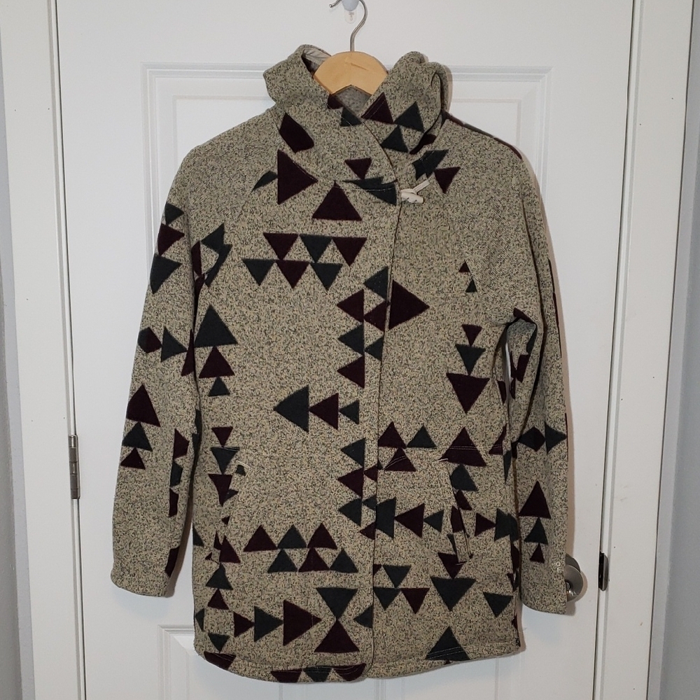 The North Face Crescent Wrap Triangle Patterned Fleece Jacket Size Small